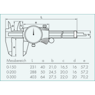 Dial calliper gauge 150mm (0,01mm) with thumb roller